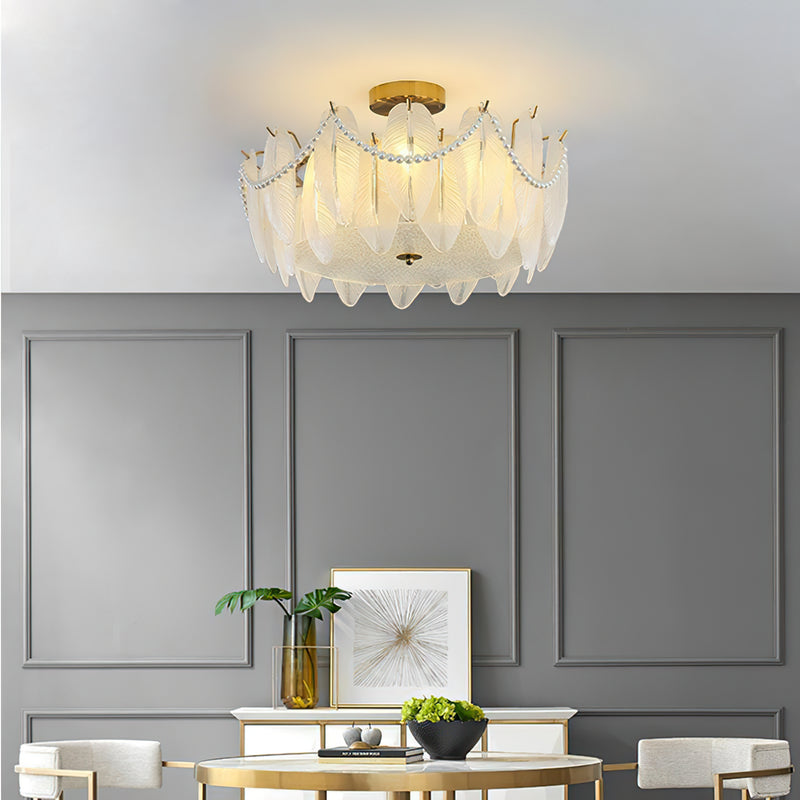 Paloma Glass Semi-Flush Mount Ceiling Light