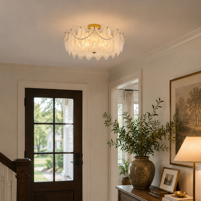 Paloma Glass Semi-Flush Mount Ceiling Light