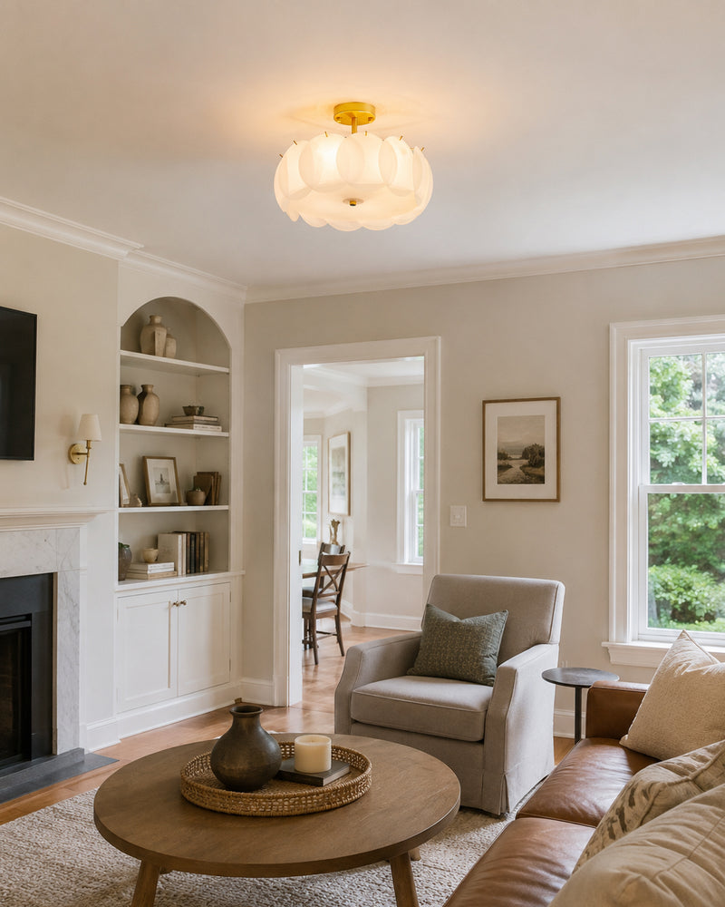 Penelope Glass Semi-Flush Mount Ceiling Light