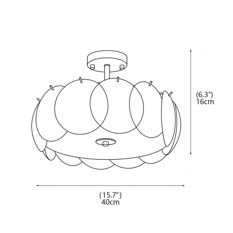 Penelope Glass Semi-Flush Mount Ceiling Light