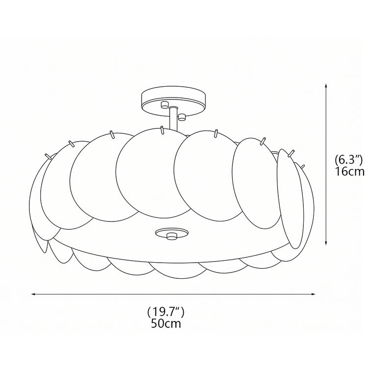 Penelope Glass Semi-Flush Mount Ceiling Light