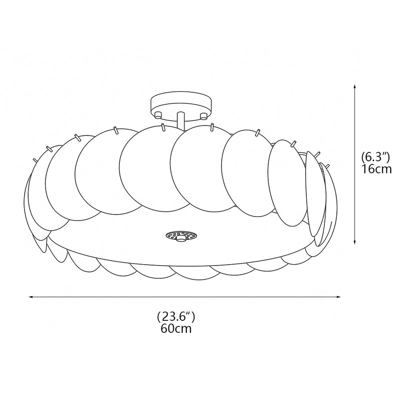 Penelope Glass Semi-Flush Mount Ceiling Light