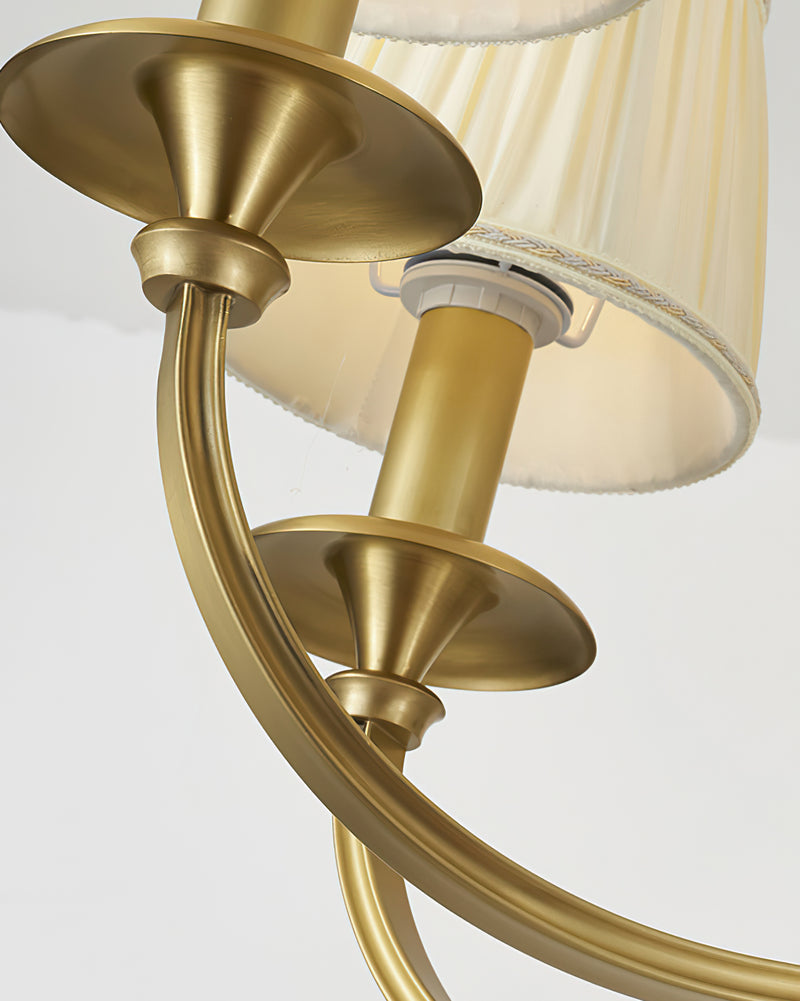 Pleated Brass Chandelier