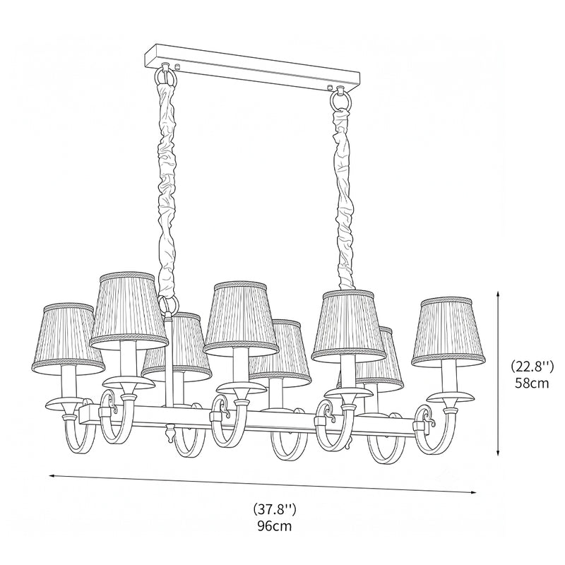 Pleated Brass Chandelier