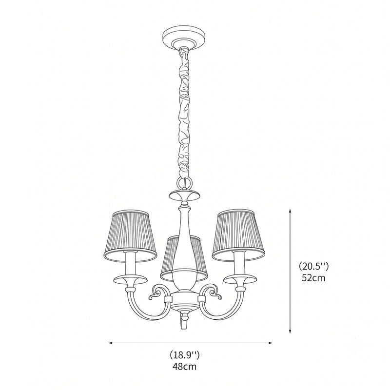 Pleated Brass Chandelier