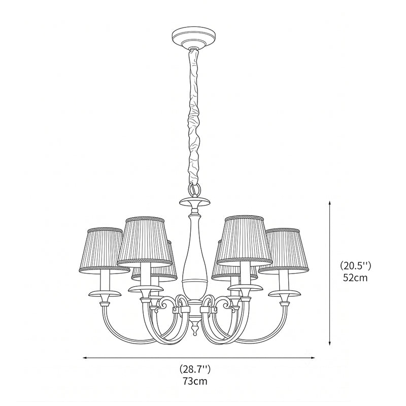 Pleated Brass Chandelier