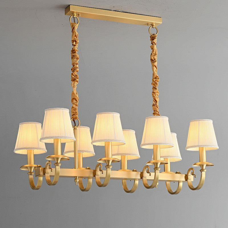 Pleated Brass Chandelier
