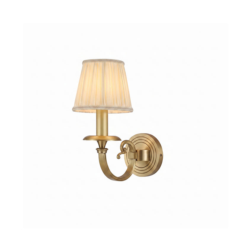 Pleated Brass Wall Sconce