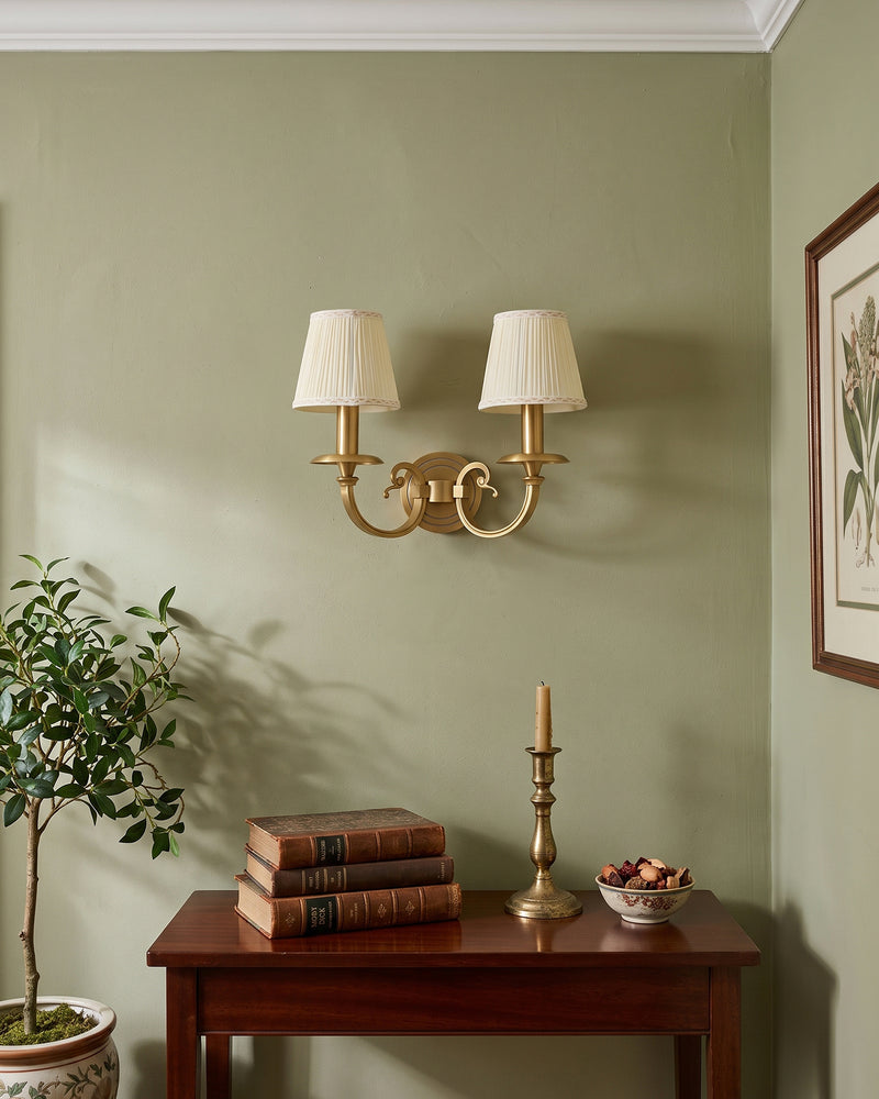 Pleated Brass Wall Sconce