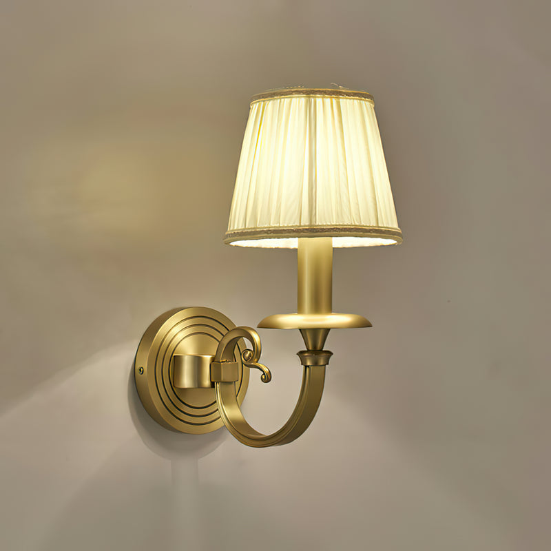Pleated Brass Wall Sconce