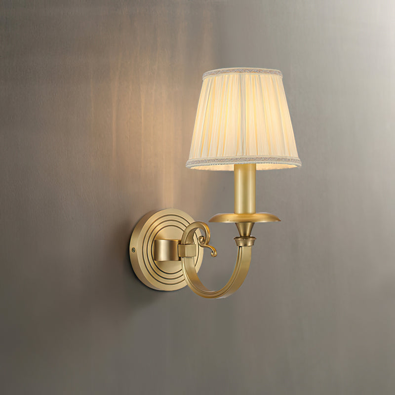 Pleated Brass Wall Sconce