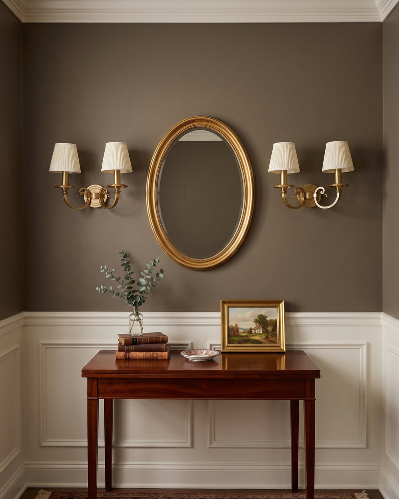 Pleated Brass Wall Sconce