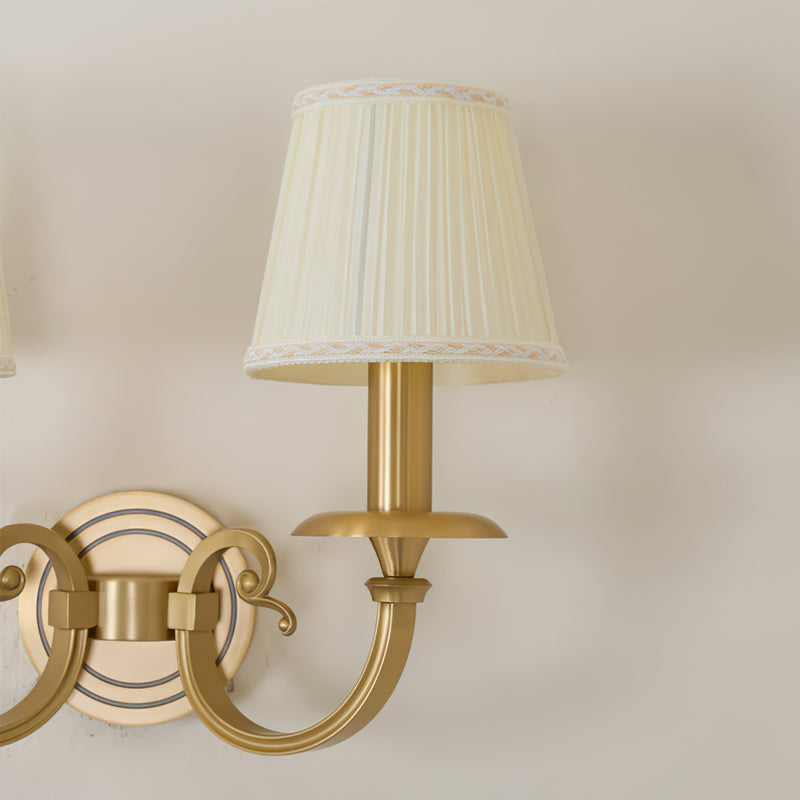 Pleated Brass Wall Sconce