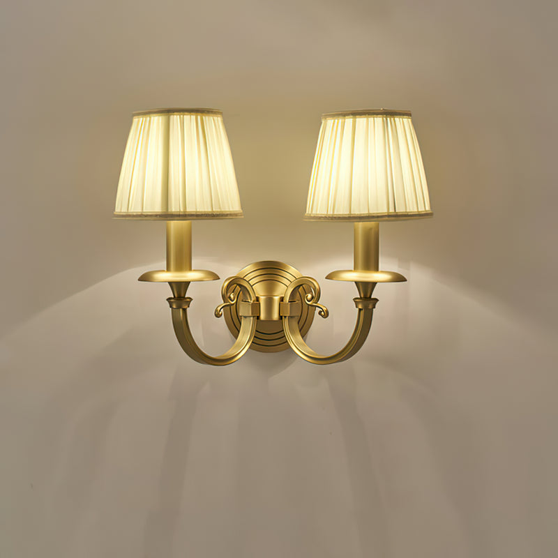 Pleated Brass Wall Sconce