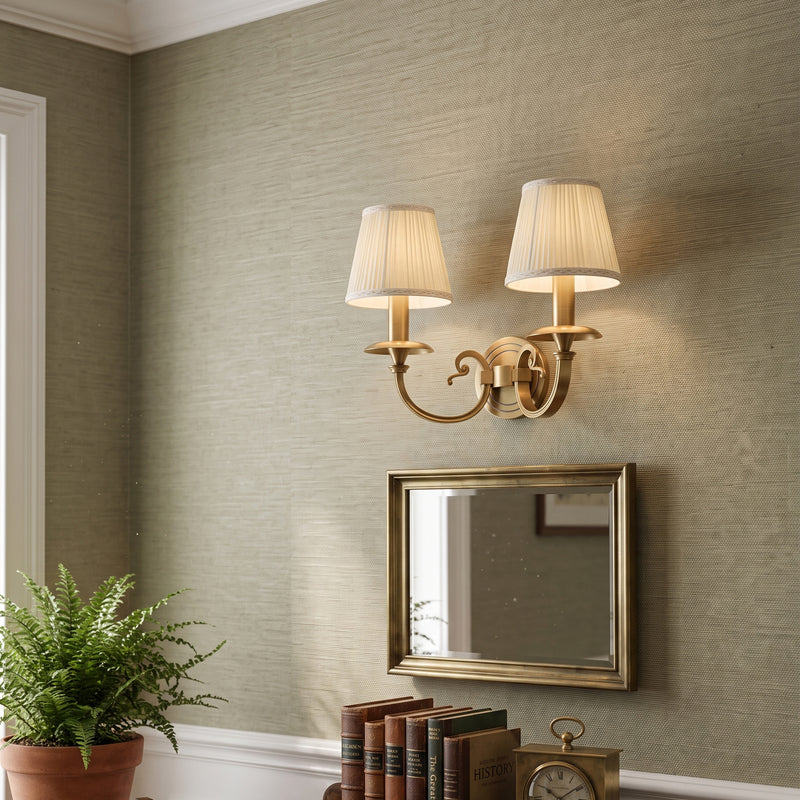 Pleated Brass Wall Sconce