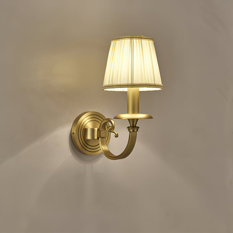 Pleated Brass Wall Sconce