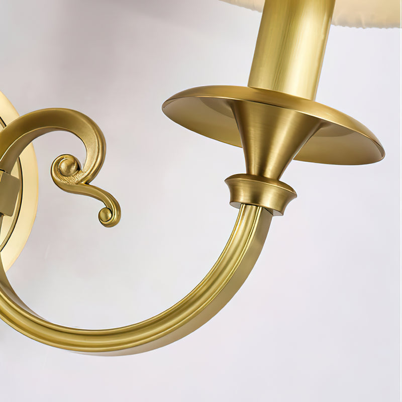 Pleated Brass Wall Sconce