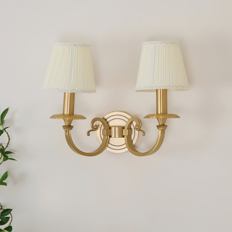 Pleated Brass Wall Sconce