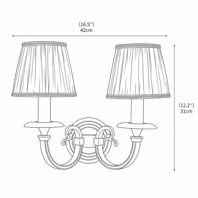 Pleated Brass Wall Sconce