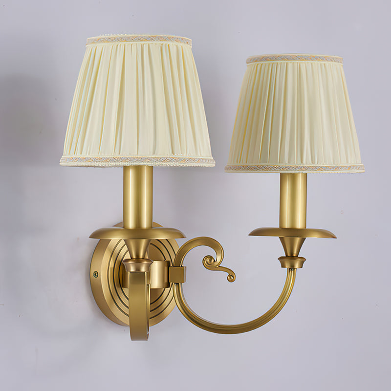 Pleated Brass Wall Sconce