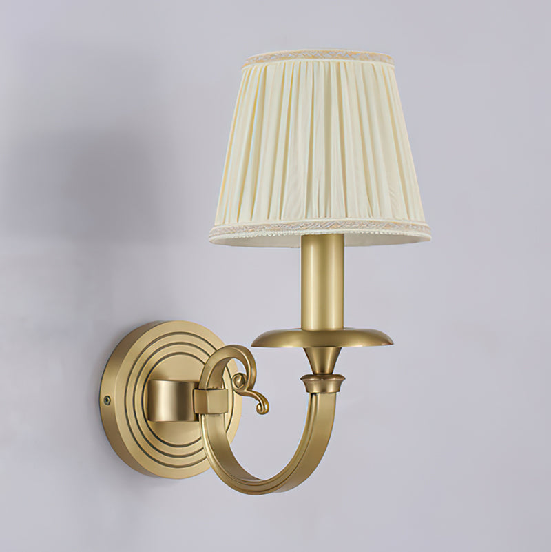 Pleated Brass Wall Sconce