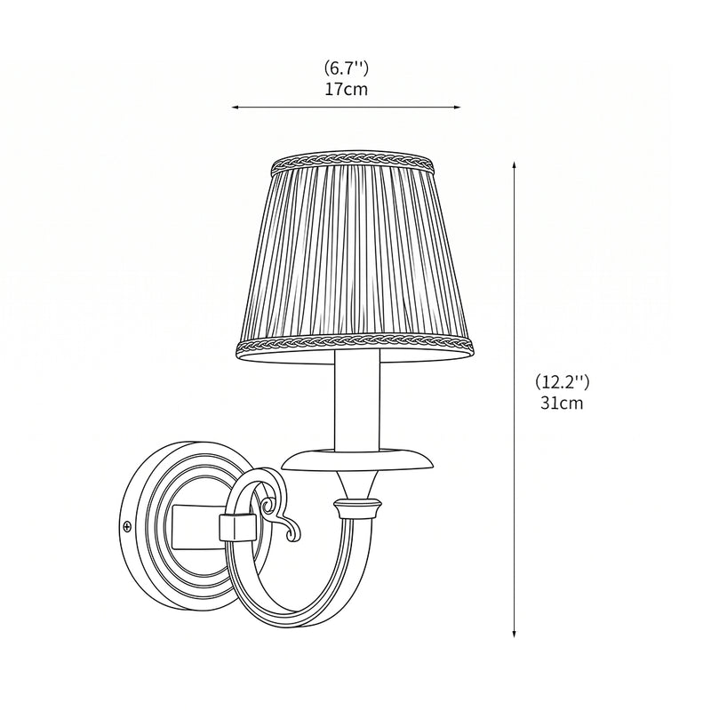 Pleated Brass Wall Sconce