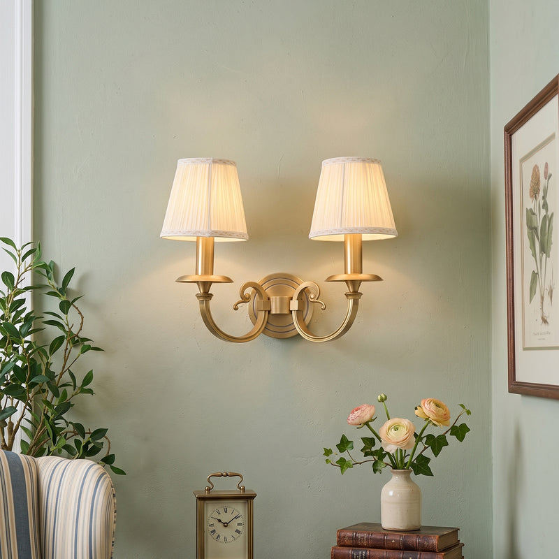 Pleated Brass Wall Sconce