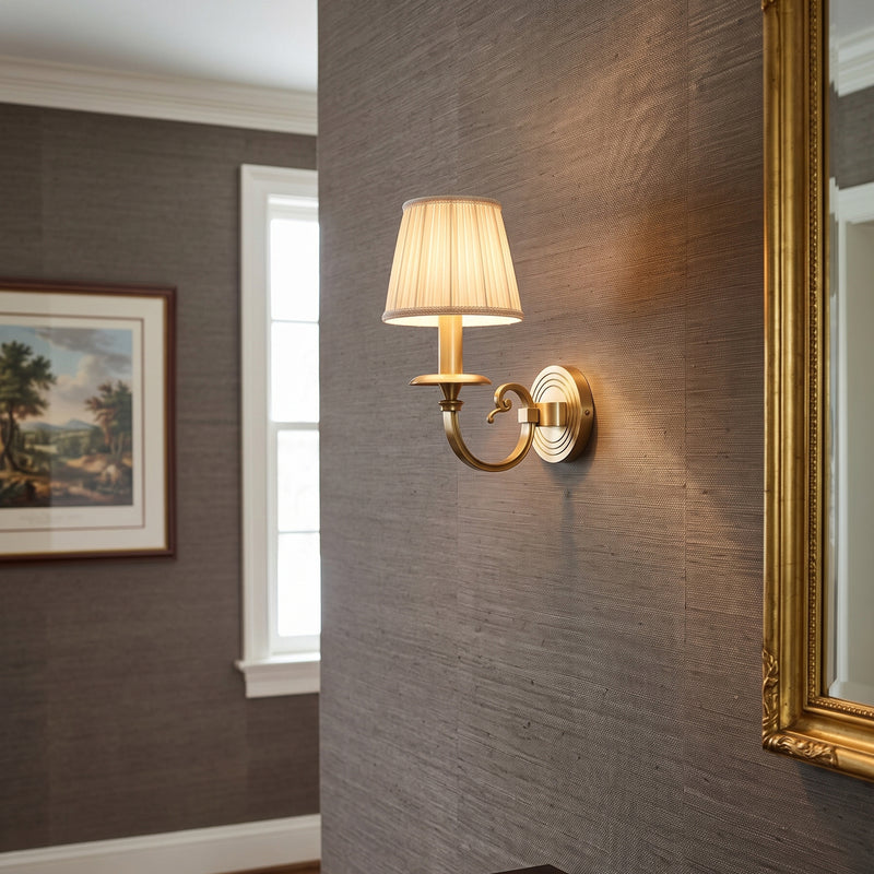 Pleated Brass Wall Sconce