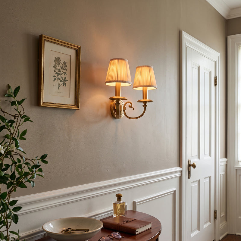 Pleated Brass Wall Sconce