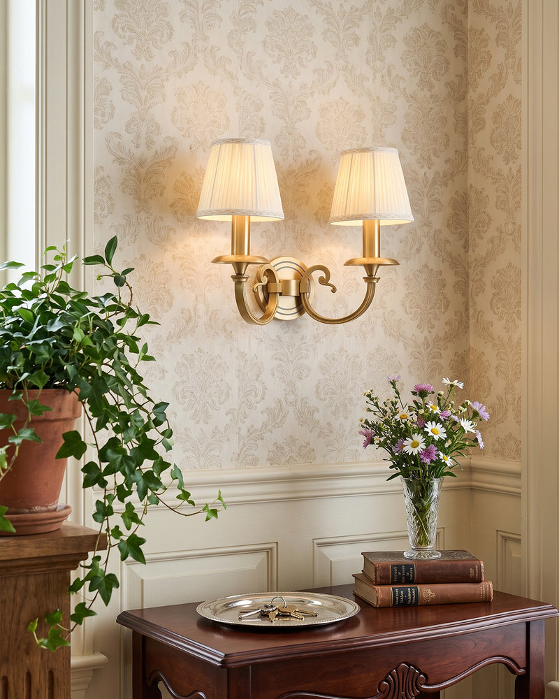 Pleated Brass Wall Sconce