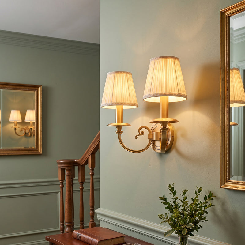 Pleated Brass Wall Sconce