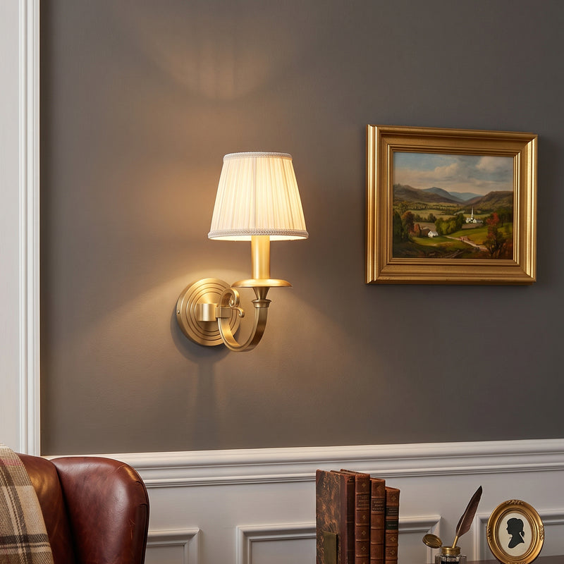 Pleated Brass Wall Sconce