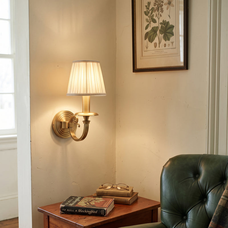 Pleated Brass Wall Sconce