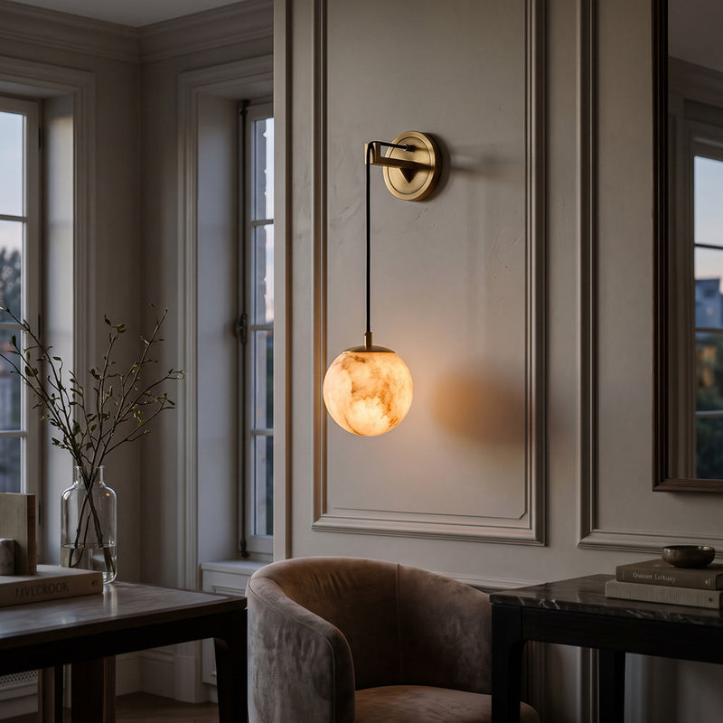 Prescott Cantilever Alabaster Wall Sconce