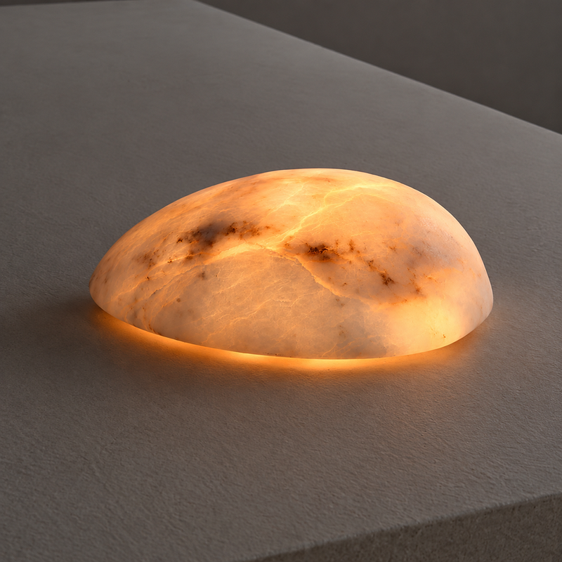 Rhea  Alabaster Tabel Lamp (Built-in Battery)
