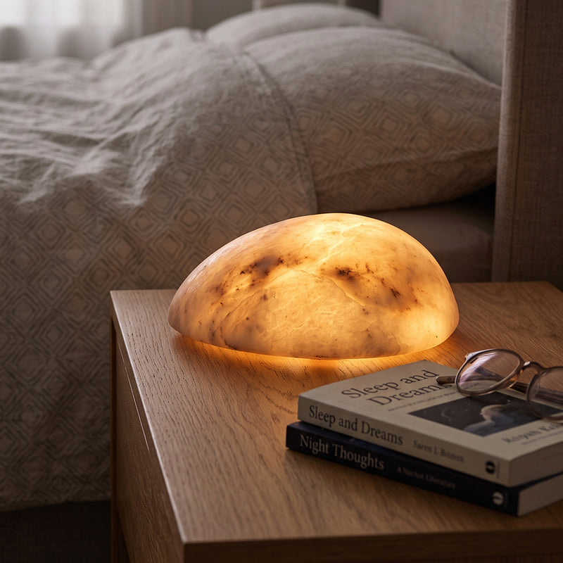 Rhea  Alabaster Tabel Lamp (Built-in Battery)