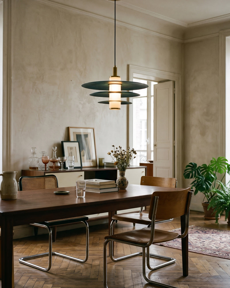 Rhodes Patinated Disc Pendant Lamp
