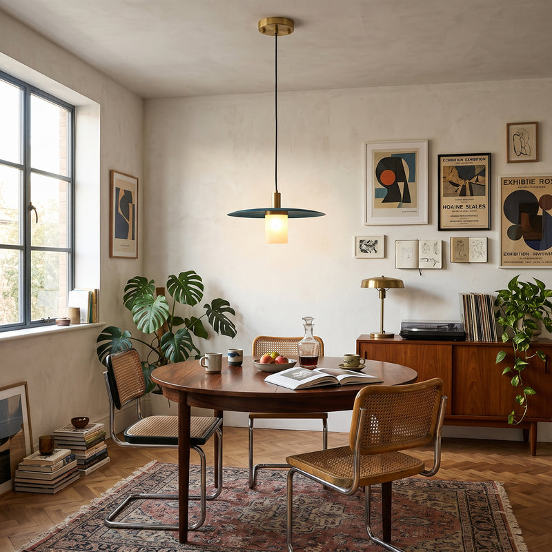 Rhodes Patinated Disc Pendant Lamp
