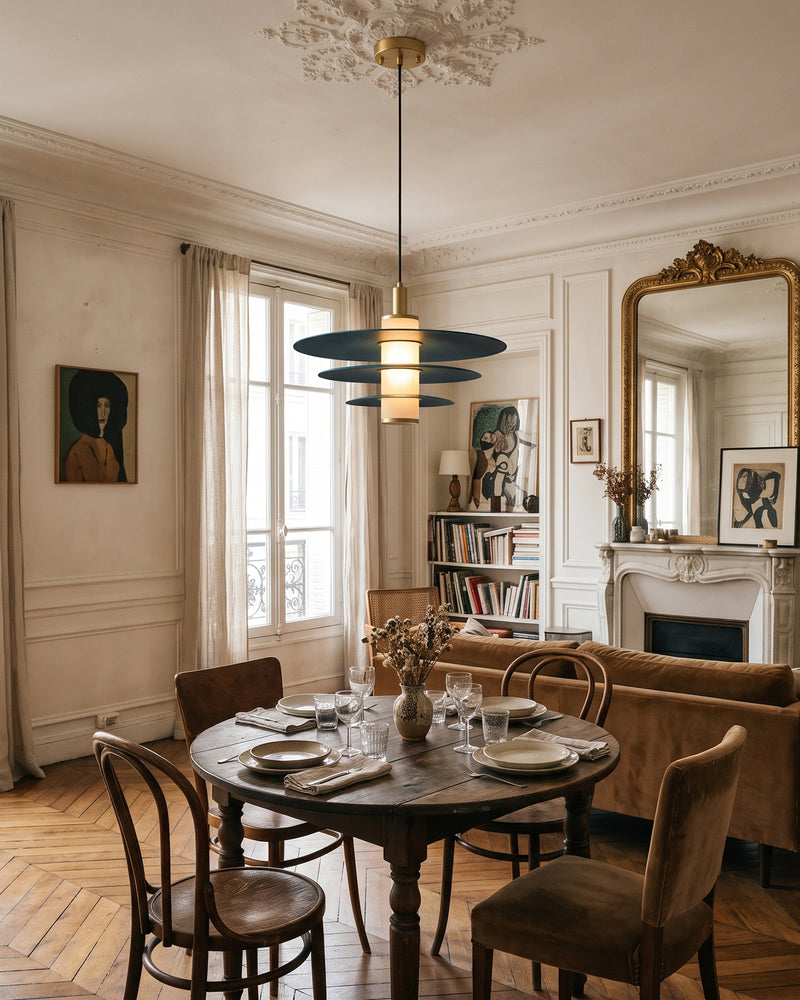 Rhodes Patinated Disc Pendant Lamp