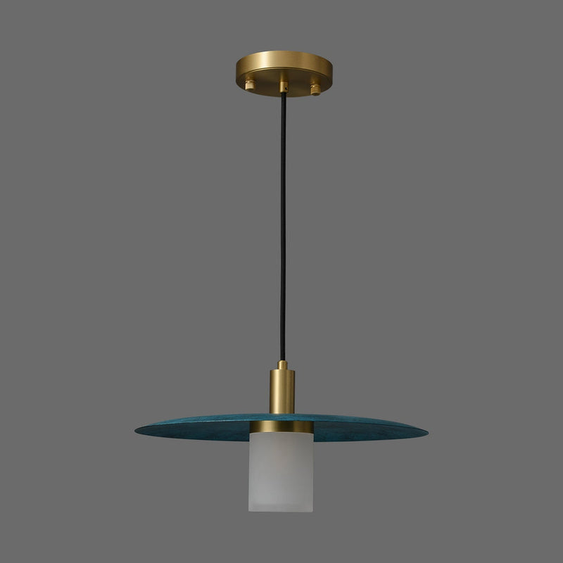 Rhodes Patinated Disc Pendant Lamp
