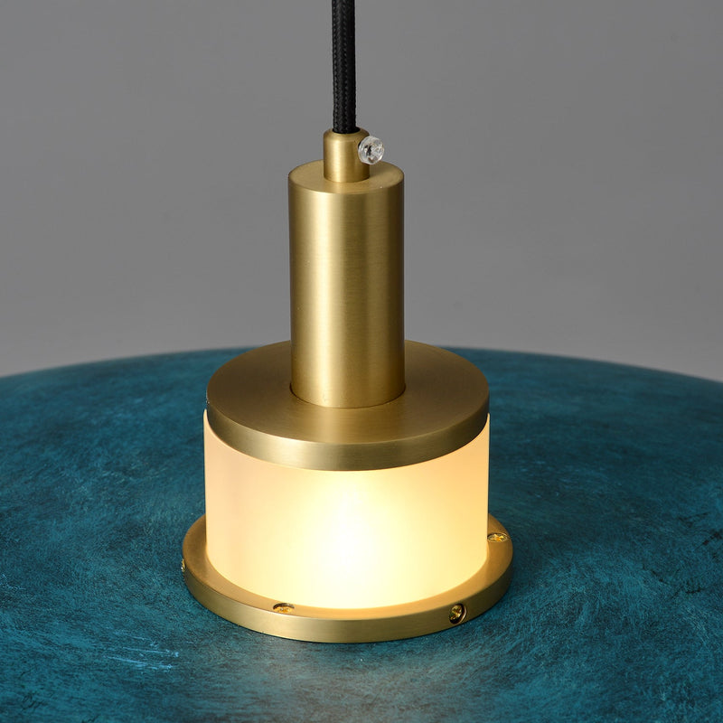 Rhodes Patinated Disc Pendant Lamp