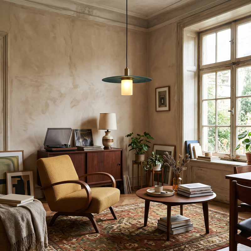 Rhodes Patinated Disc Pendant Lamp