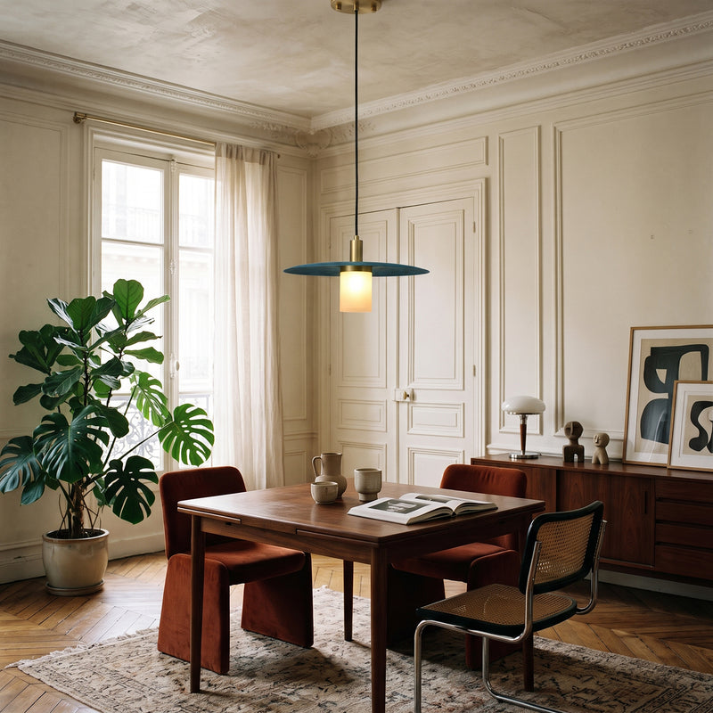 Rhodes Patinated Disc Pendant Lamp