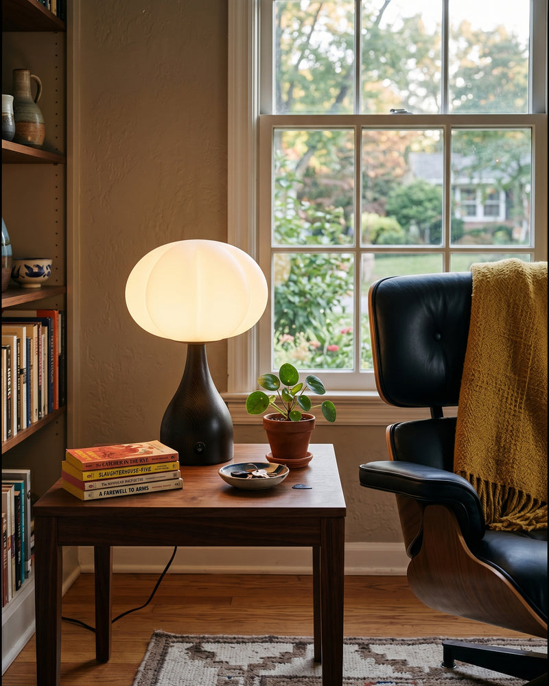 Ribbed Globe Table Lamp