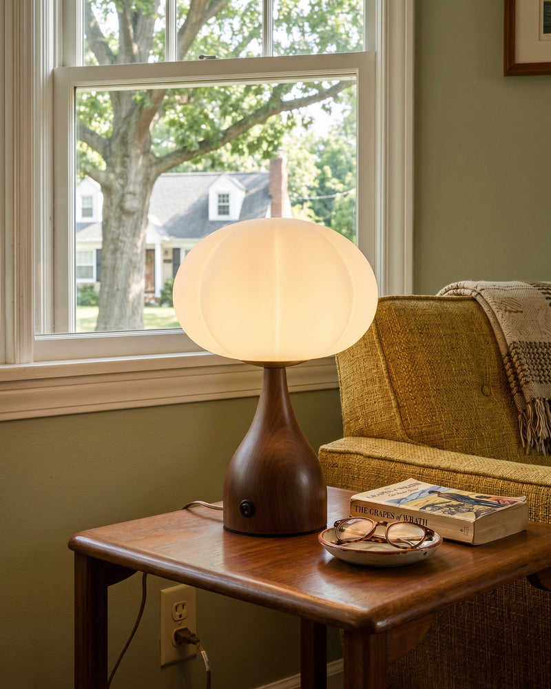 Ribbed Globe Table Lamp