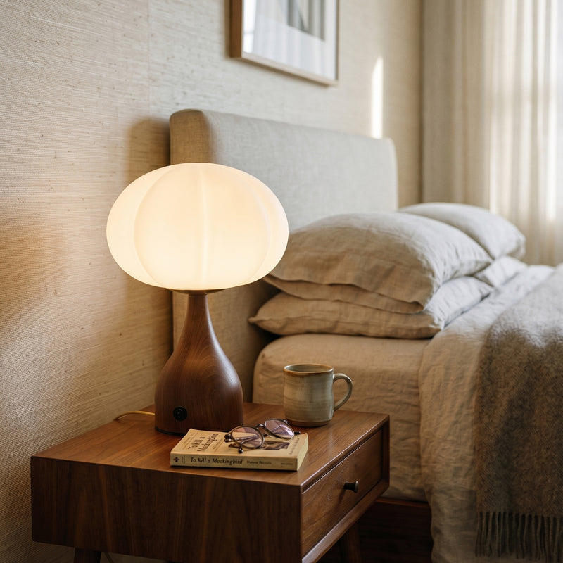 Ribbed Globe Table Lamp