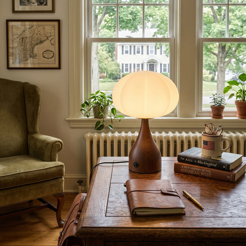 Ribbed Globe Table Lamp