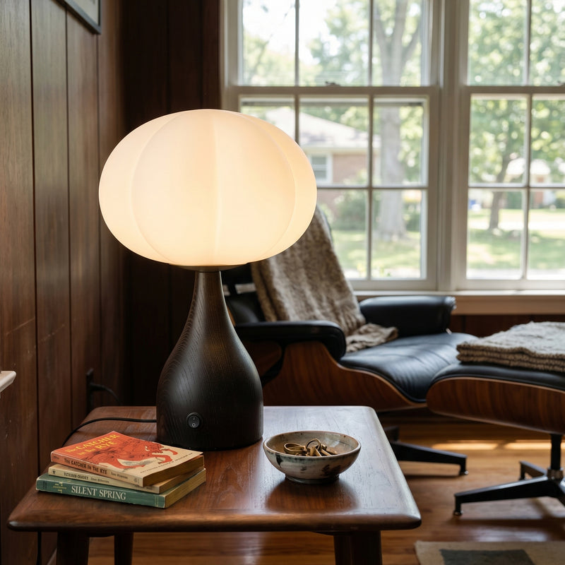 Ribbed Globe Table Lamp