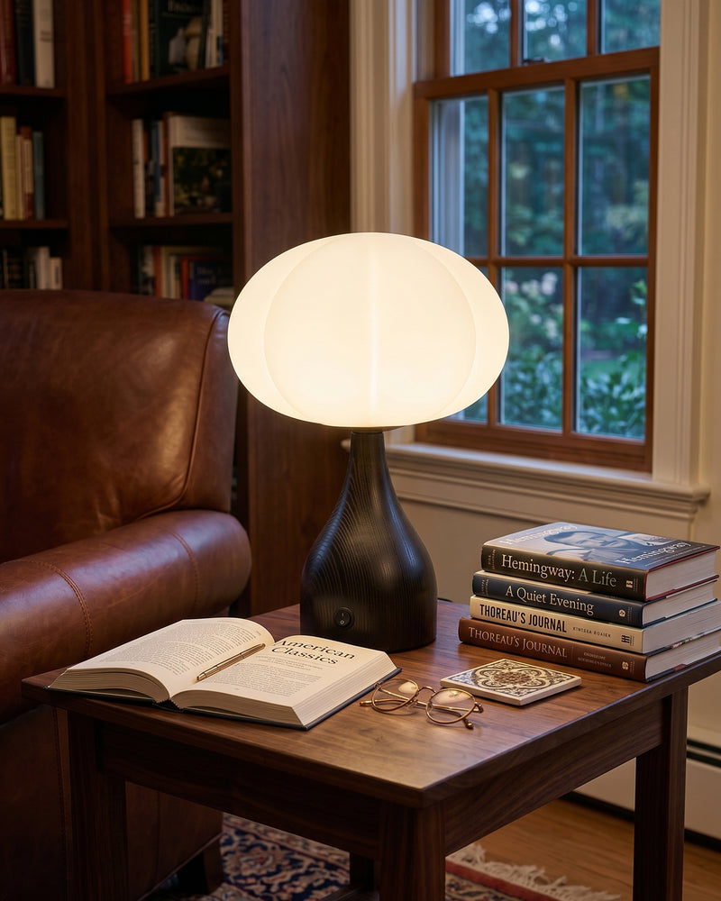 Ribbed Globe Table Lamp