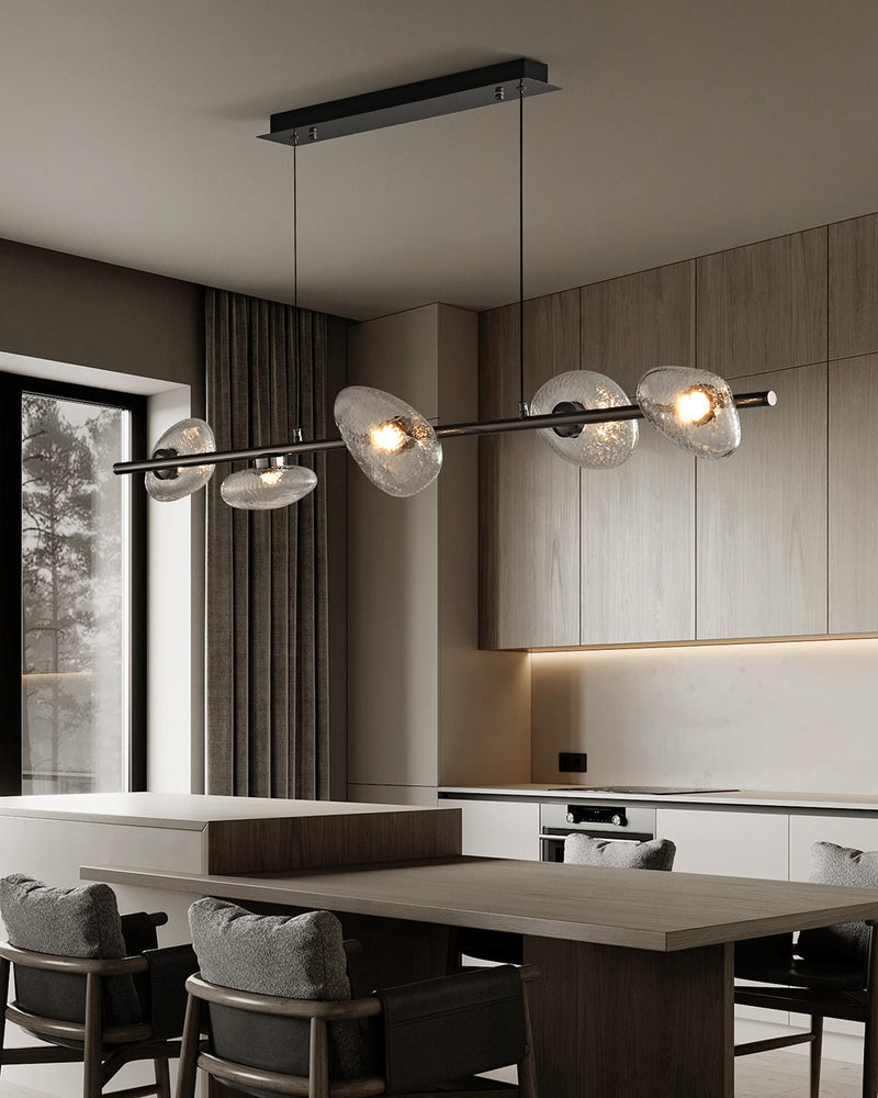 Rowan Pebble Glass Linear Chandelier – detail 9